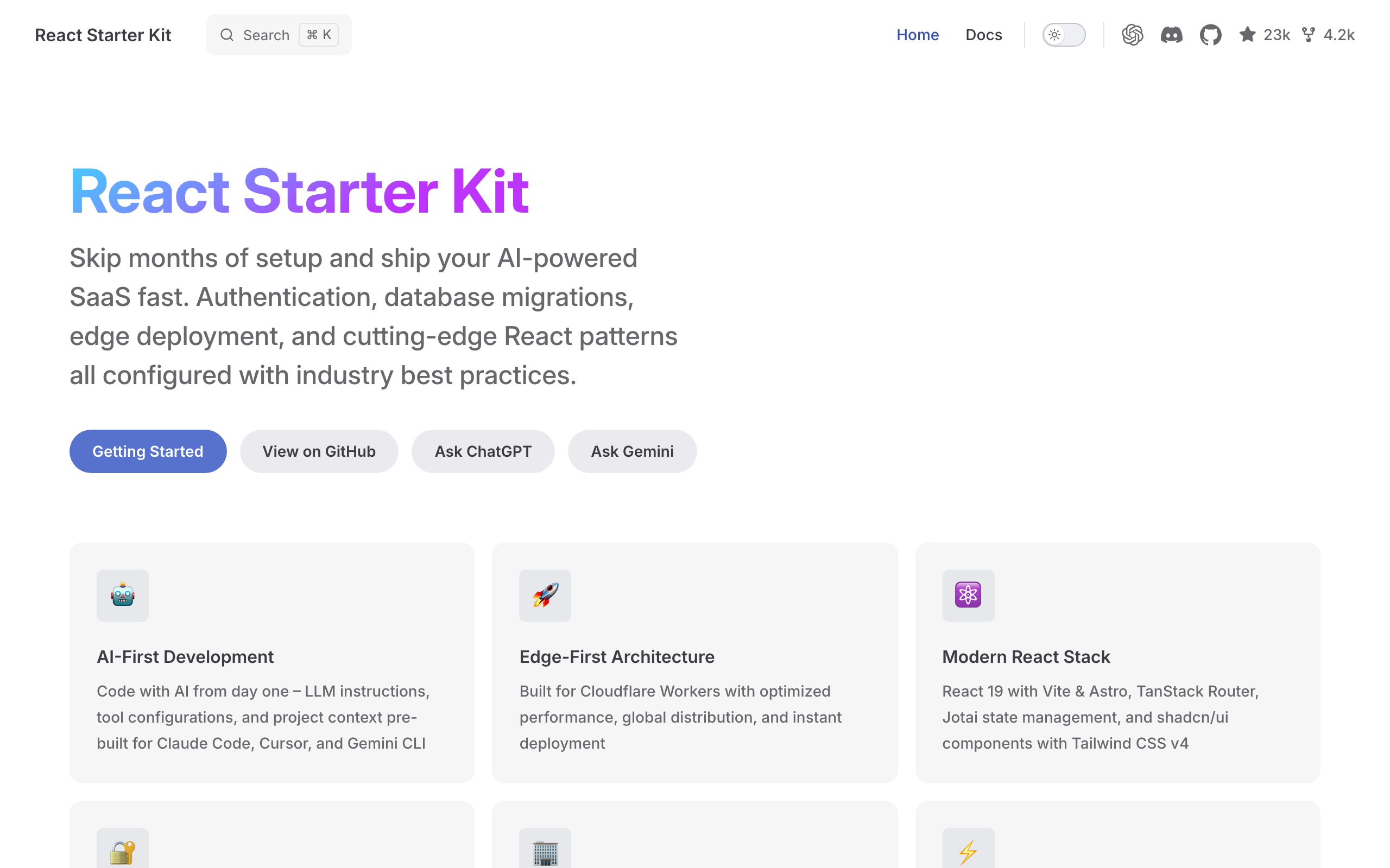 React Starter Kit screenshot